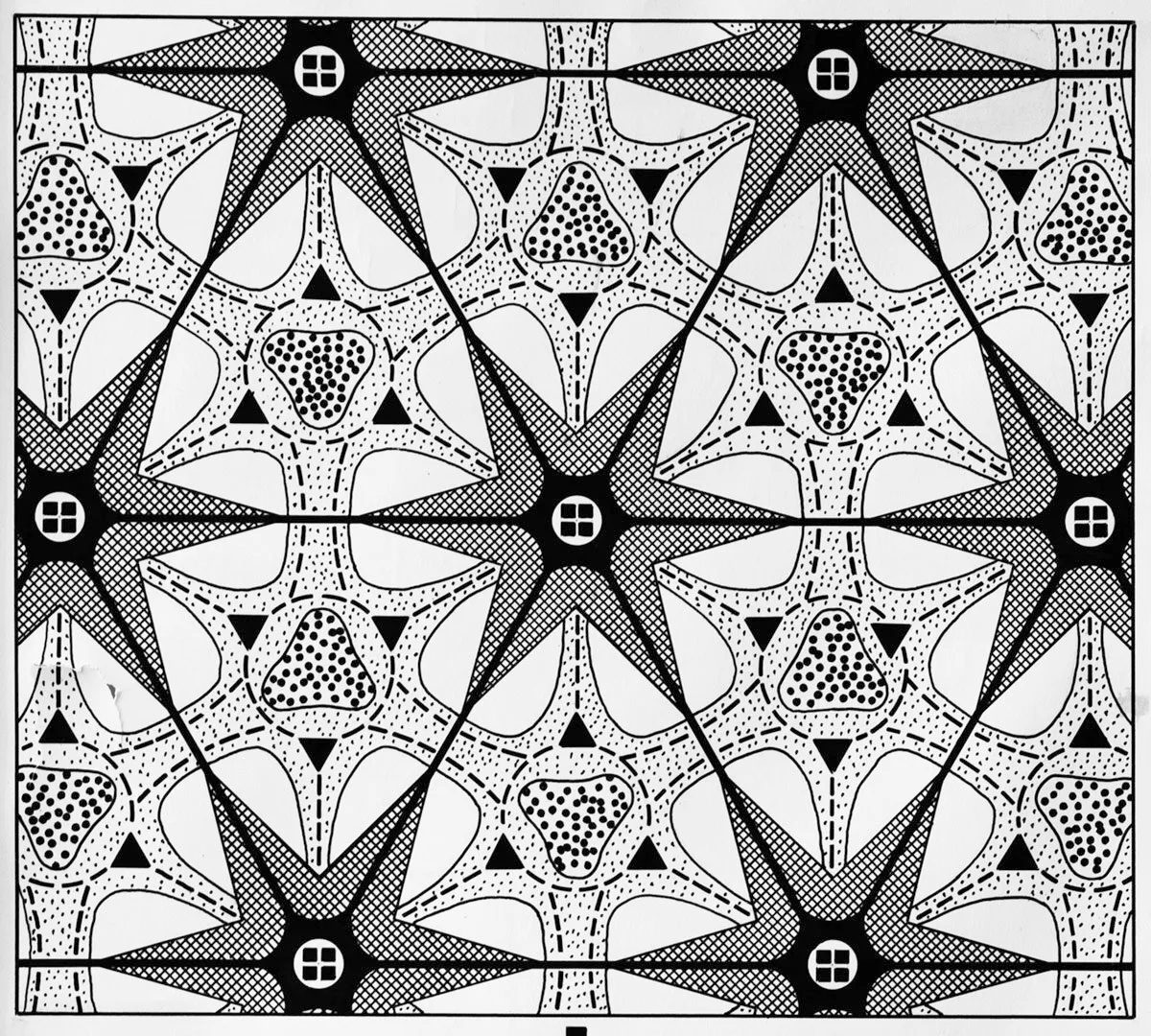 Boris Rodoman, “Polarized Biosphere,” 30.3.1973. Paper, mixed media, 132 × 168 cm. © Boris Rodoman